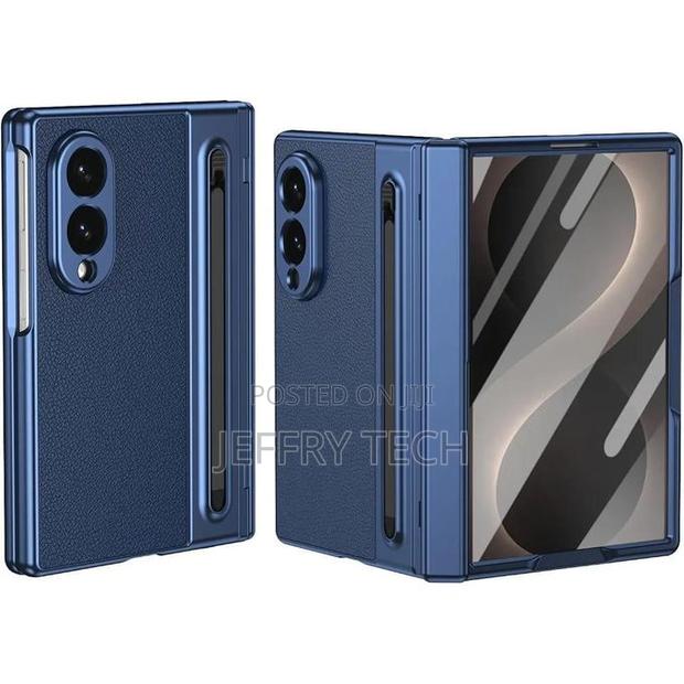 Samsung Galaxy Z Fold 8 Wide Case Matte Electroplated Leather - Blue