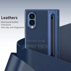 Samsung Galaxy Z Fold 8 Wide Case Matte Electroplated Leather - Blue