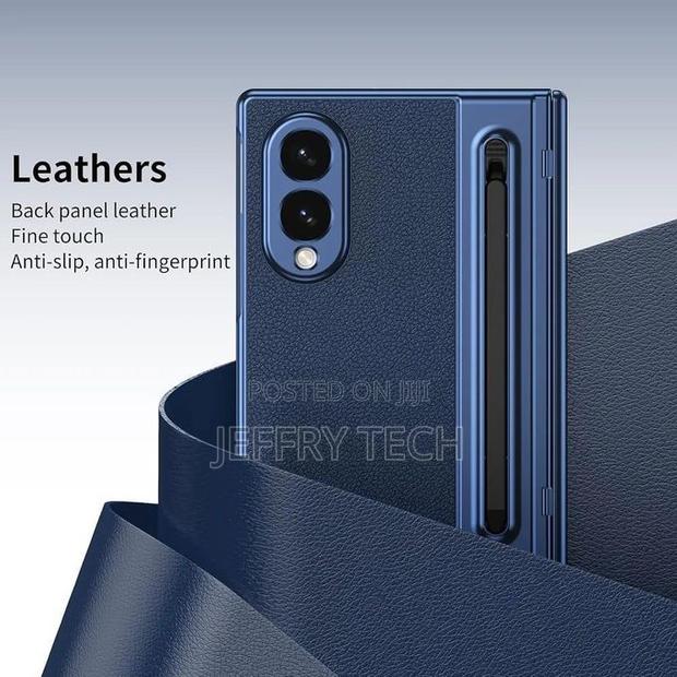 Samsung Galaxy Z Fold 8 Wide Case Matte Electroplated Leather - Blue - thumbnail 2