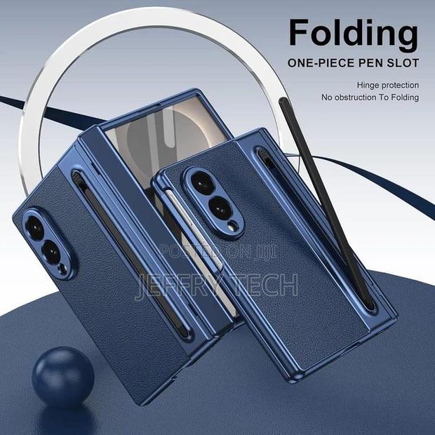 Samsung Galaxy Z Fold 8 Wide Case Matte Electroplated Leather - Blue - thumbnail 3