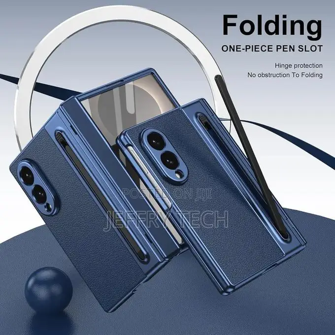 Samsung Galaxy Z Fold 8 Wide Case Matte Electroplated Leather - Blue