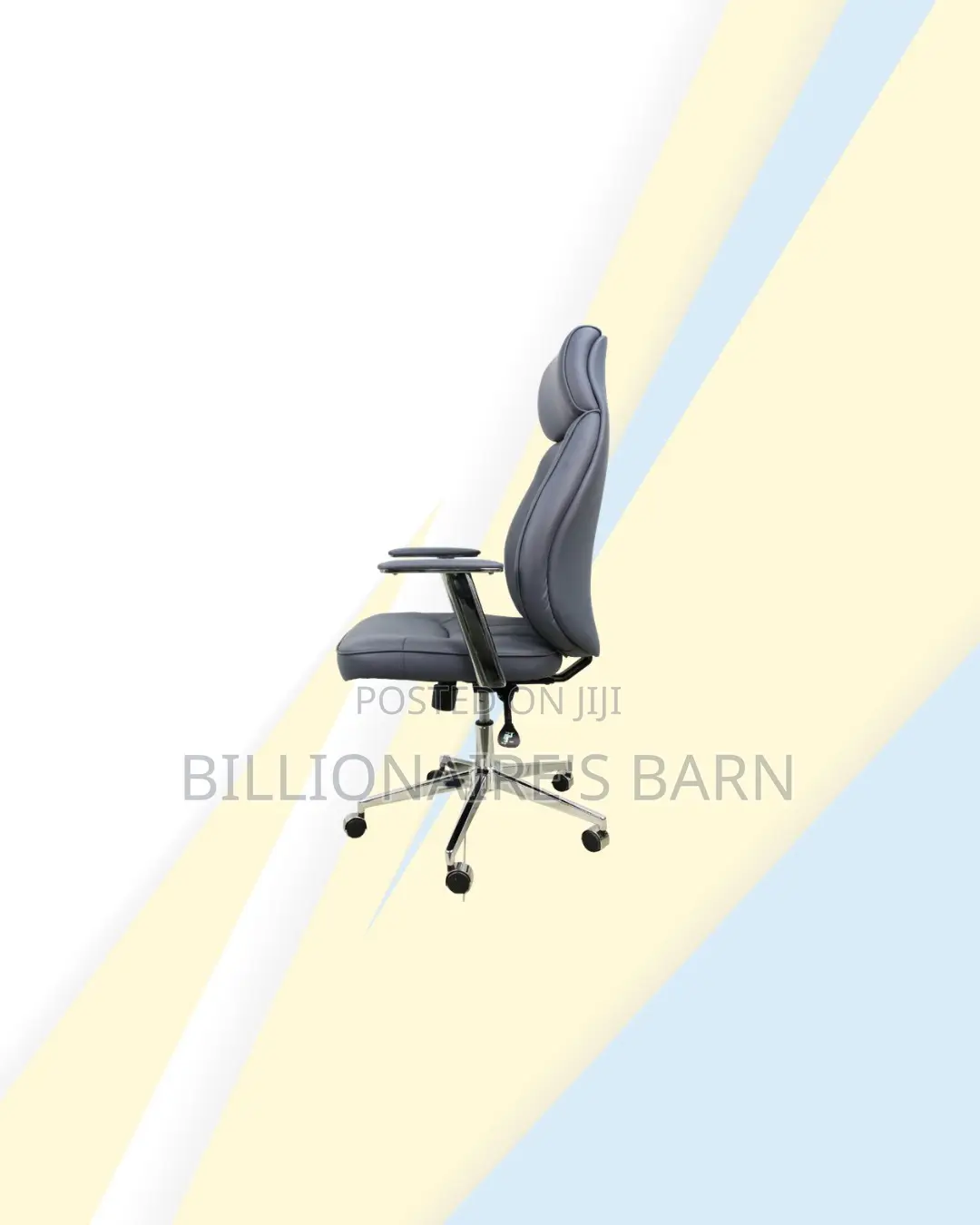 Grey Executive Leather Chair High Back for Focused Work Sessions