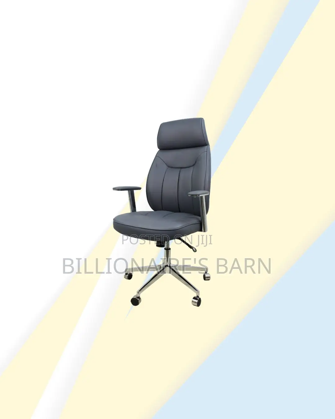 Grey Executive Leather Chair High Back for Focused Work Sessions