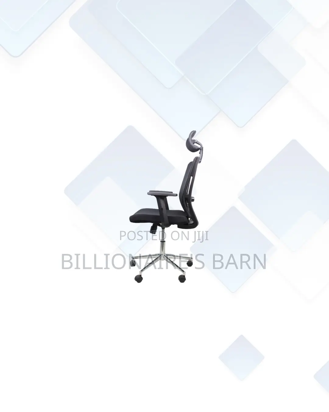 Practical Black Mesh Office Chair With Headrest for Home Office Use