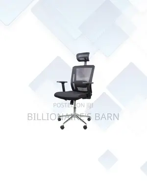 Practical Black Mesh Office Chair With Headrest for Home Office Use