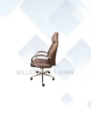 Practical Brown Executive Leather Chair High Back for Home Office Use