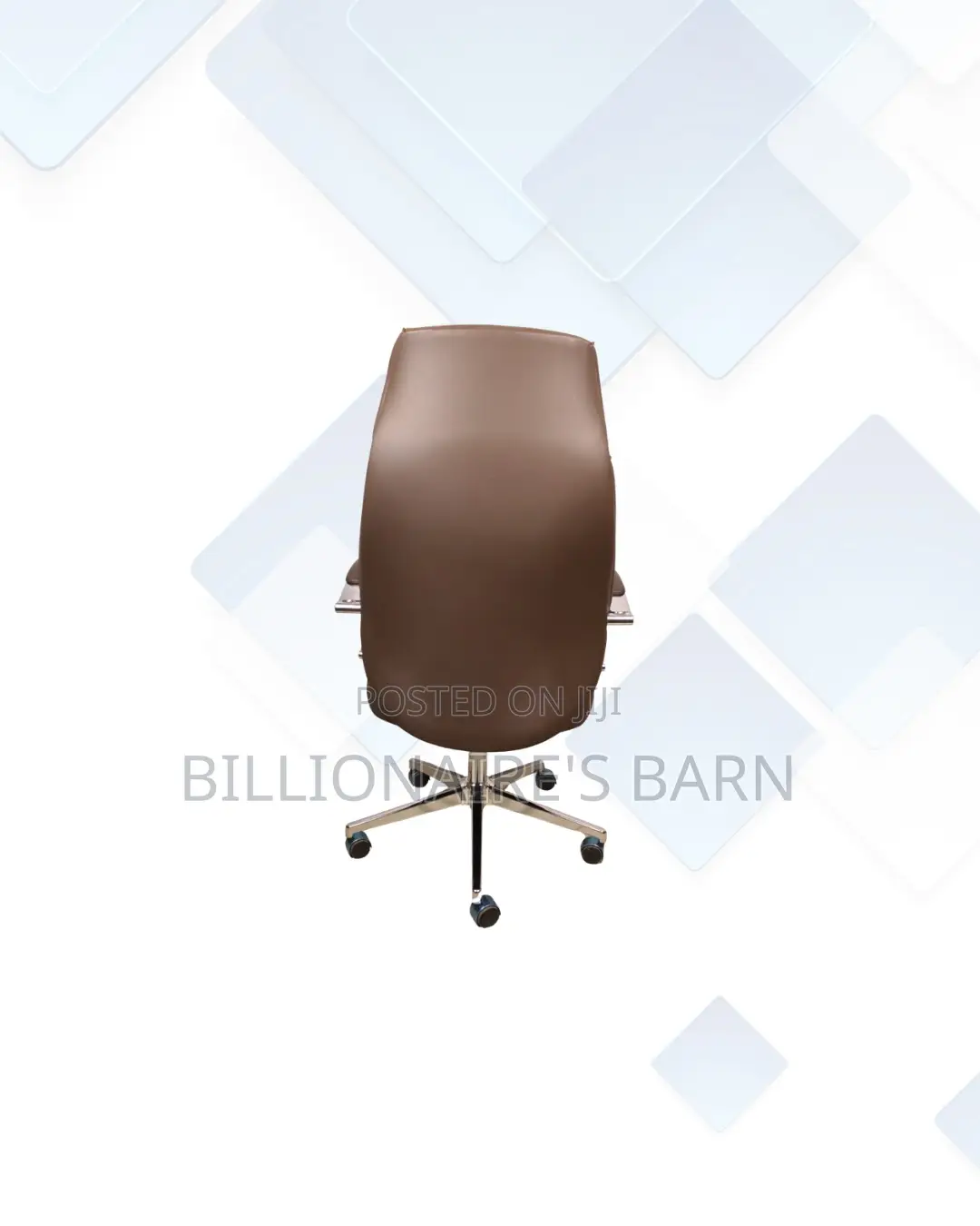 Practical Brown Executive Leather Chair High Back for Home Office Use
