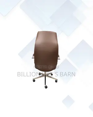 Practical Brown Executive Leather Chair High Back for Home Office Use