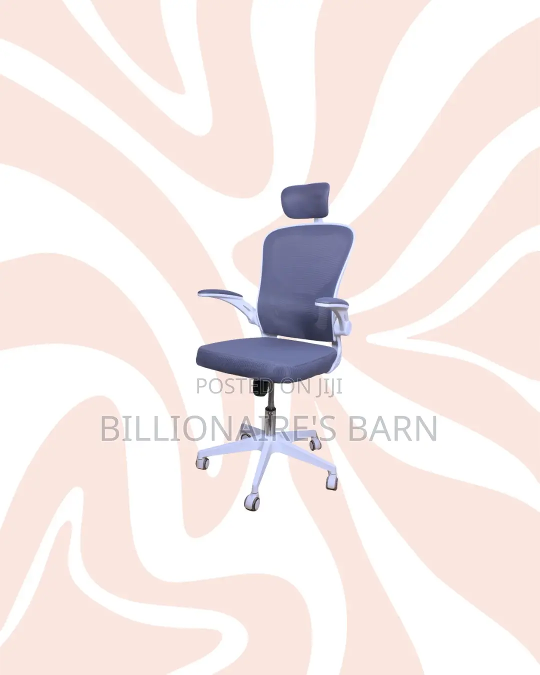 Practical White Ergonomic Office Chair With Headrest for Home /Office