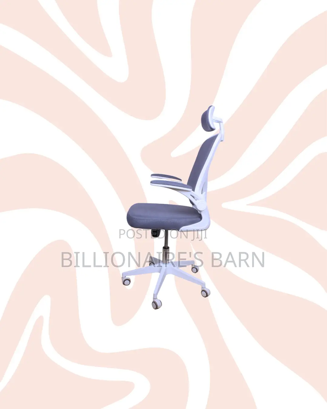 Practical White Ergonomic Office Chair With Headrest for Home /Office