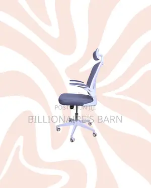 Practical White Ergonomic Office Chair With Headrest for Home /Office