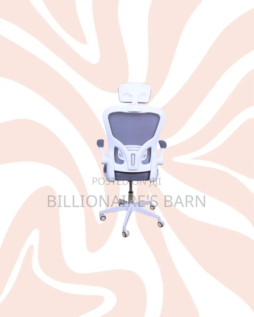 Practical White Ergonomic Office Chair With Headrest for Home /Office