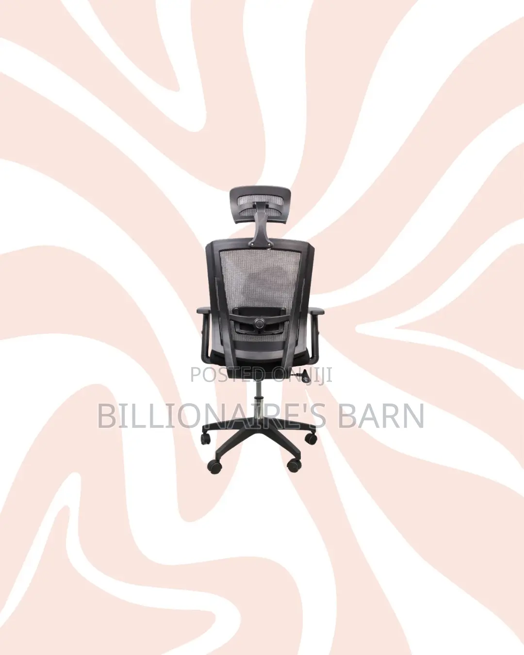 Practical Black Mesh Chair With Nylon Base for Home Office Use