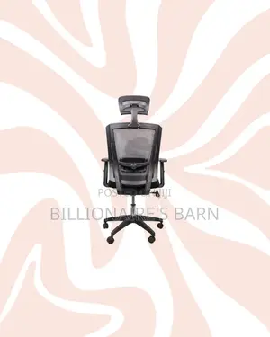 Practical Black Mesh Chair With Nylon Base for Home Office Use