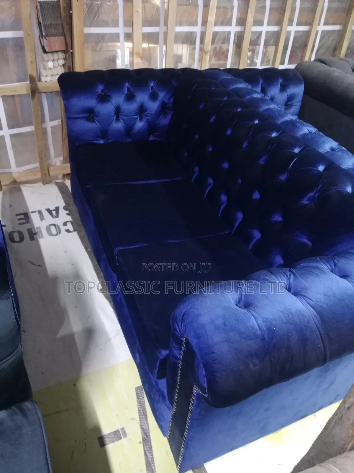 3seater Cream and Blue
