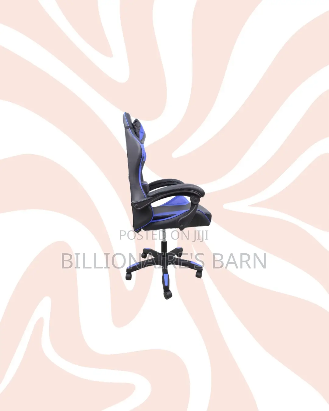 Blue Racing Gaming Chair Ergonomic Support for Home Office Use