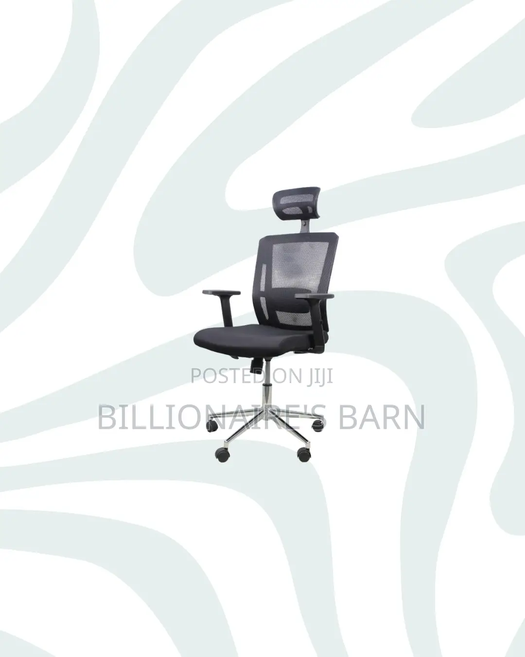 Practical Black Mesh Office Chair With Headrest for Long Sitting Hours