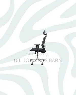 Practical Black Mesh Office Chair With Headrest for Long Sitting Hours