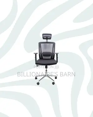Practical Black Mesh Office Chair With Headrest for Long Sitting Hours