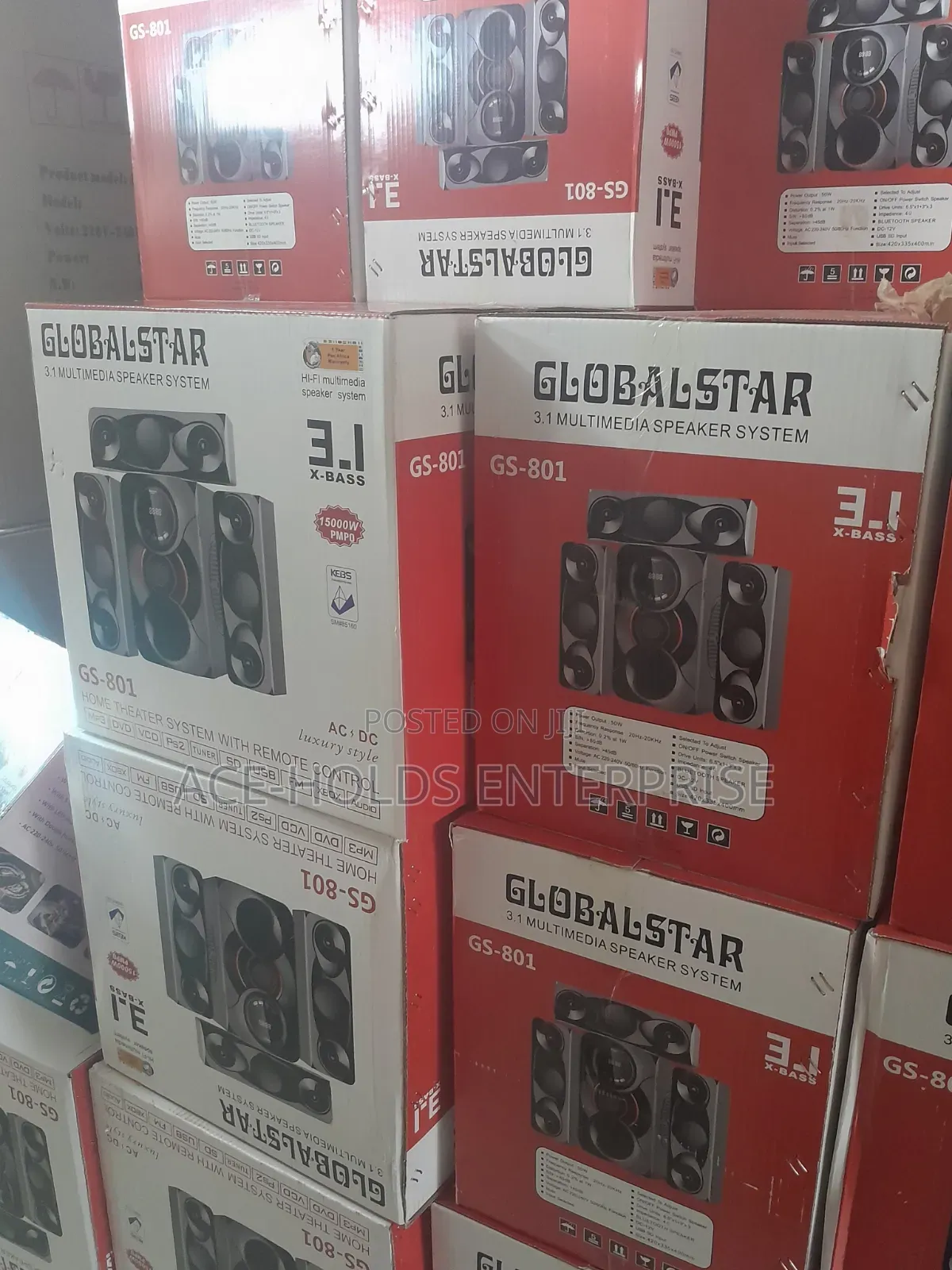 3.1ch Globalstar Home Theater Sub-Woofer System (Red/Blue Packaging)
