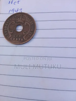 Vintage British Eastafrica 10 Cent Coins 1939+1943