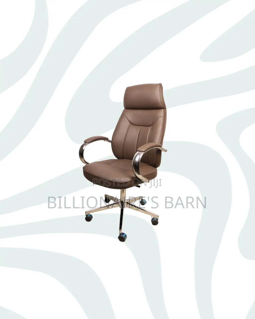 Brown Executive Leather Chair High Back for Long Sitting Hours