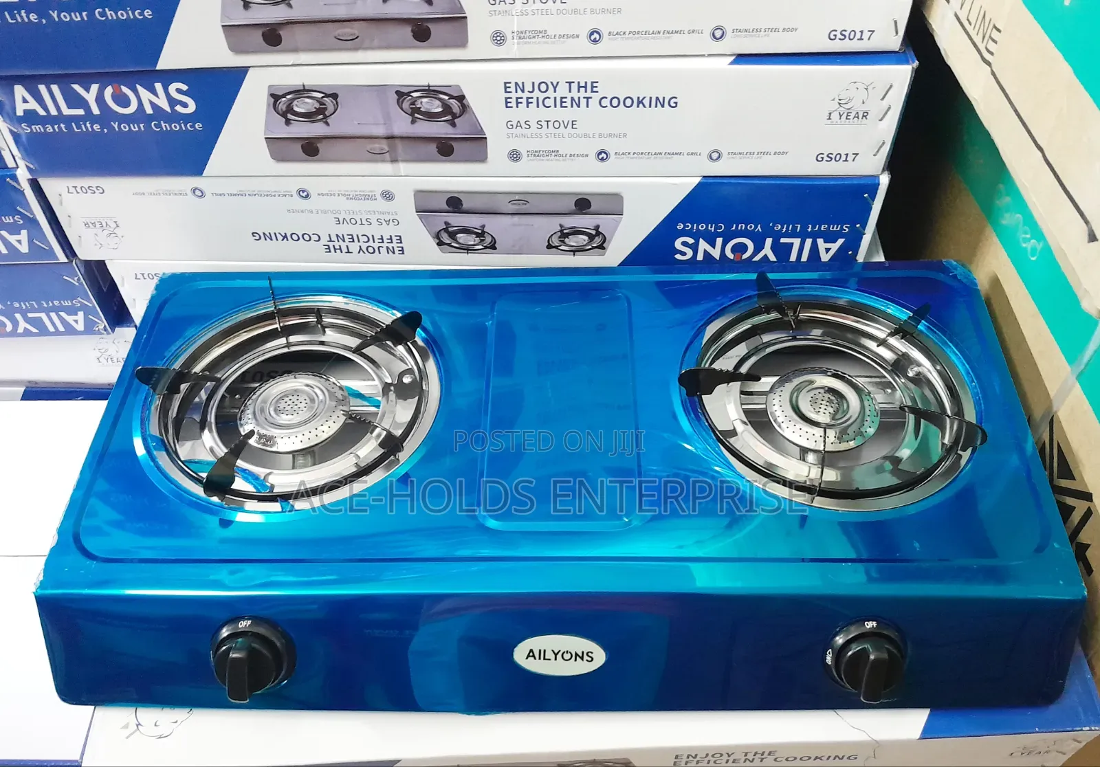 Ailyons Metallic Stainless Steel - 2 Burner Table Cooker