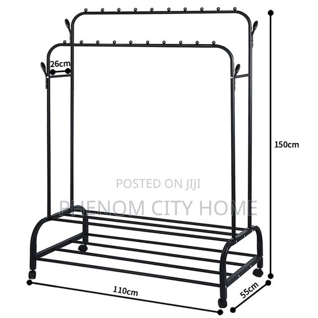 Double Tier Multifunctional Movable Clothe Rack - thumbnail 2