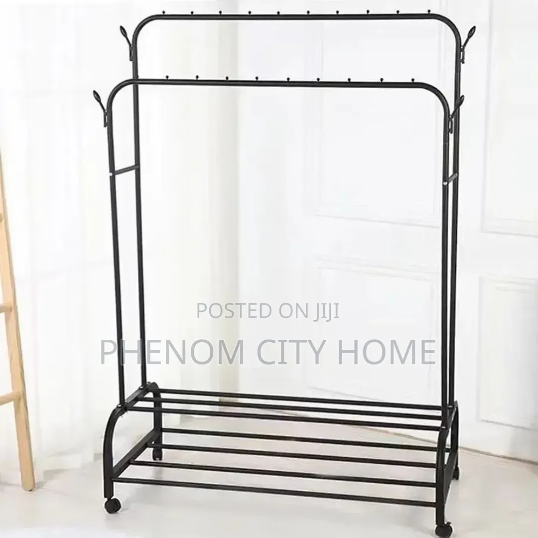 Double Tier Multifunctional Movable Clothe Rack