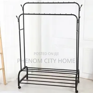 Double Tier Multifunctional Movable Clothe Rack