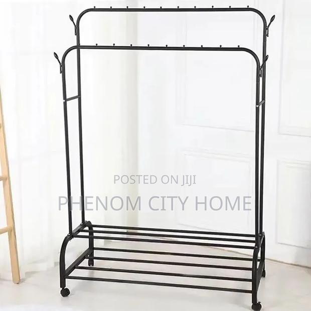 Double Tier Multifunctional Movable Clothe Rack - thumbnail 3