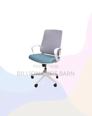 Practical White Mid Back Mesh Office Chair for Long Sitting Hours