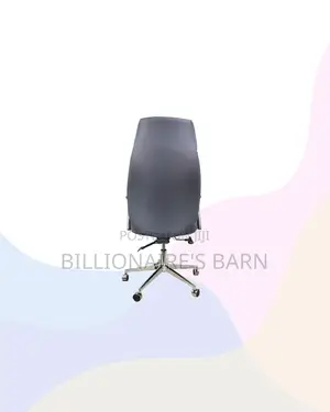 Grey Executive Leather Chair High Back for Long Sitting Hours