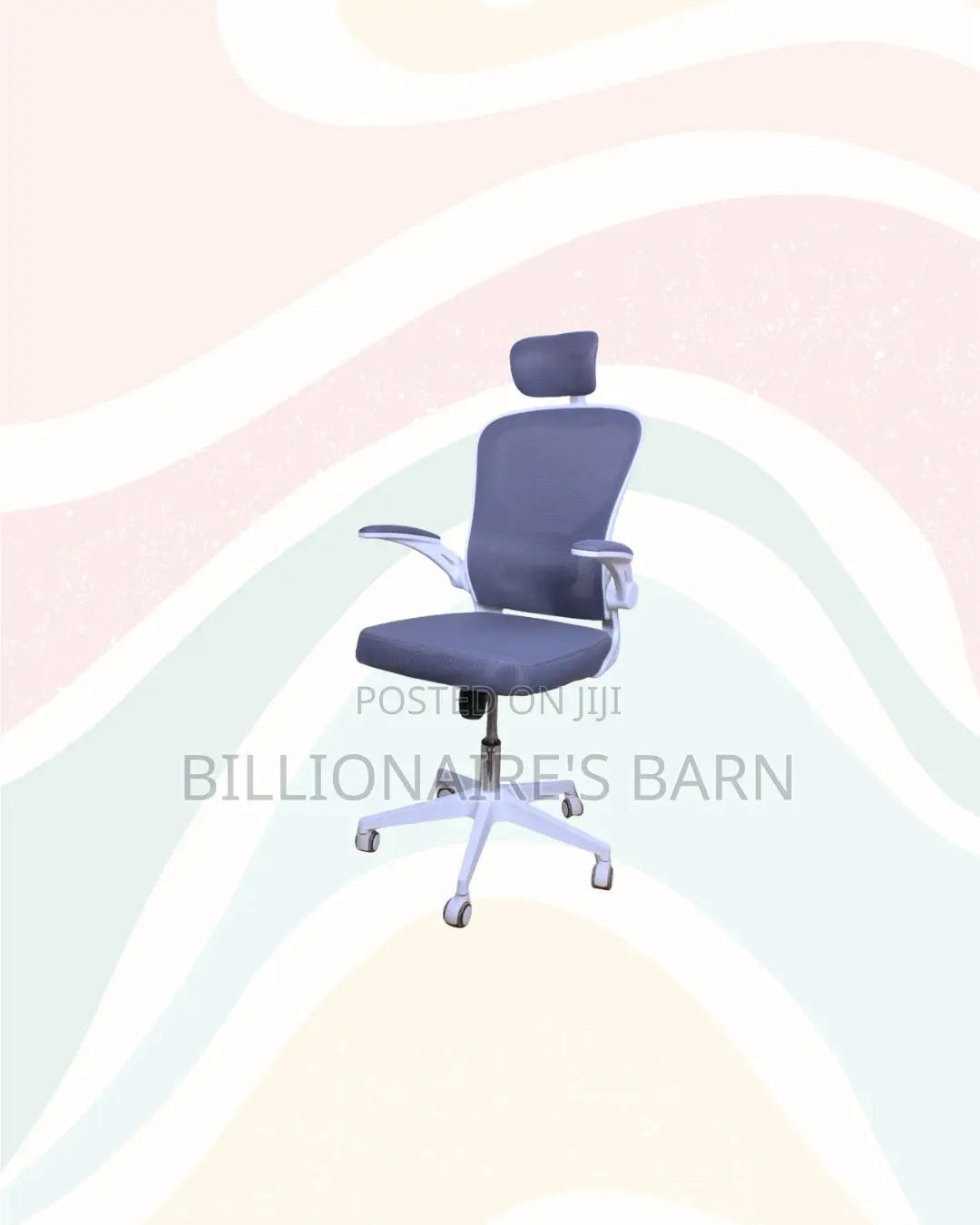 White Ergonomic Office Chair With Headrest for Long Sitting Hours
