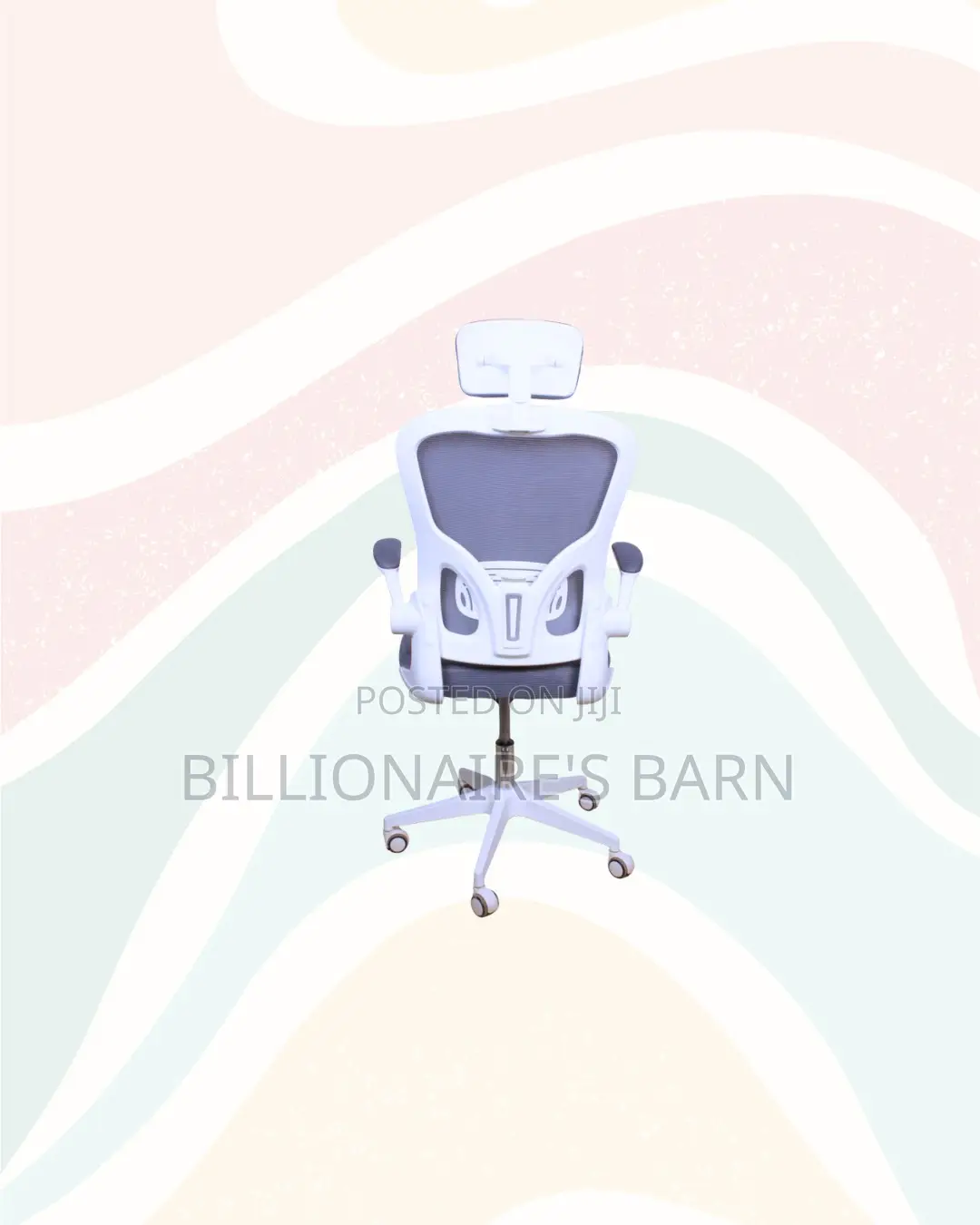 White Ergonomic Office Chair With Headrest for Long Sitting Hours