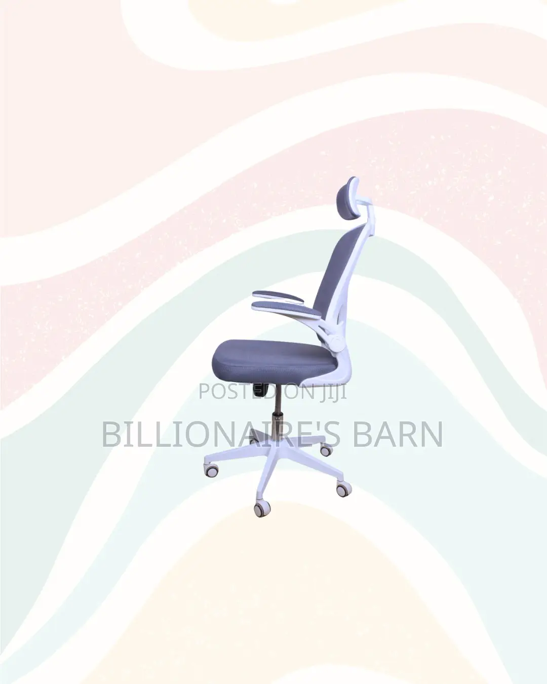 White Ergonomic Office Chair With Headrest for Long Sitting Hours