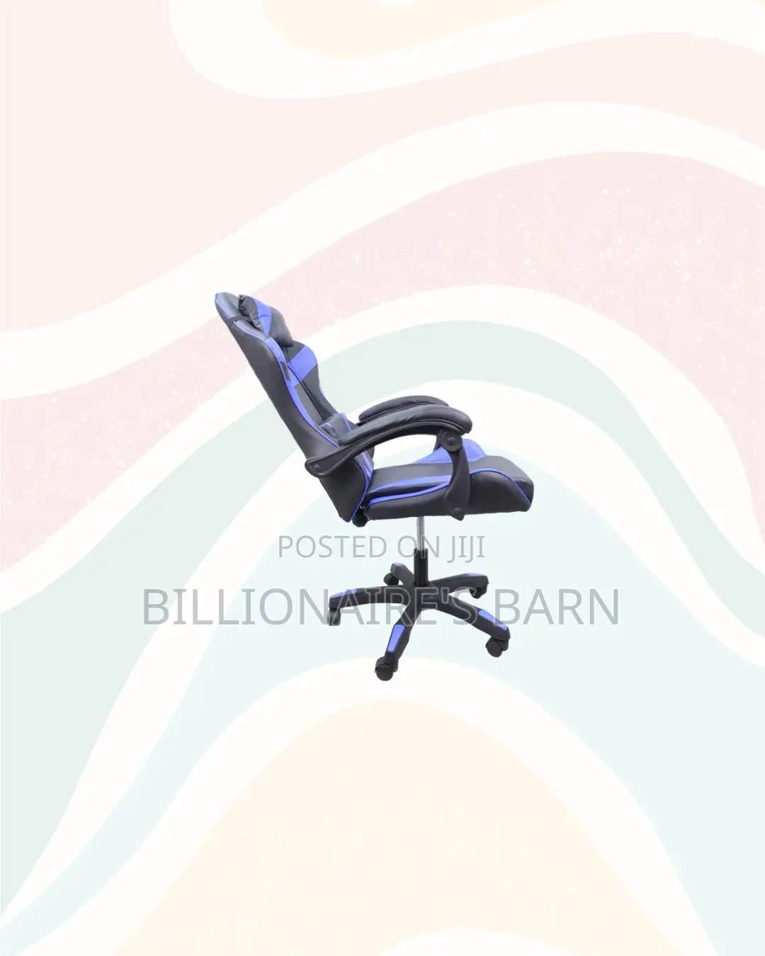 Blue Racing Gaming Chair Ergonomic Support Long Sitting Hours