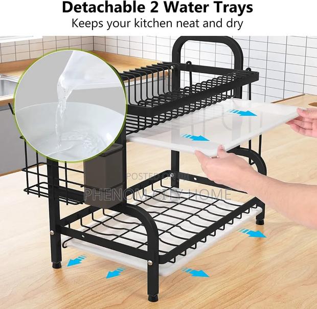 Detachable 2 Tier Stainless Steel Dish Rack - main view