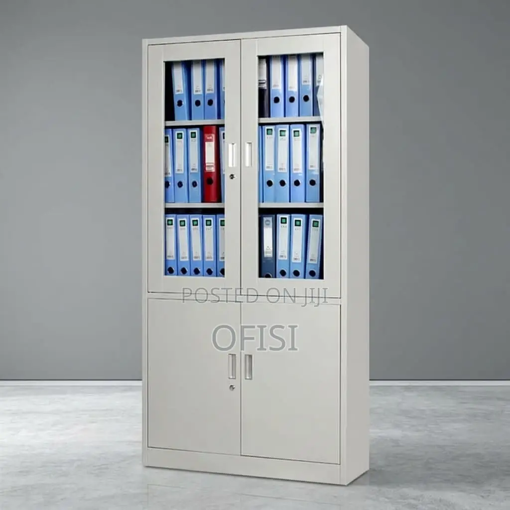 Office Cabinet; 2-door Half Glass Document Cabinet