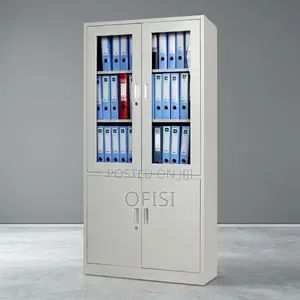 Office Cabinet; 2-door Half Glass Document Cabinet
