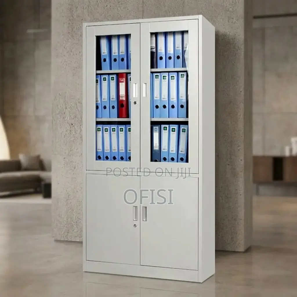 Office Cabinet; 2-door Half Glass Document Cabinet