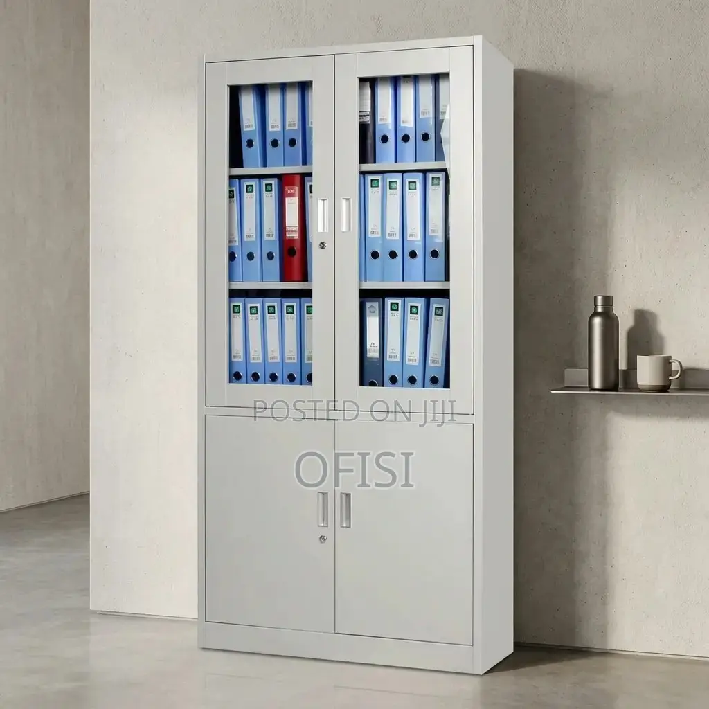 Office Cabinet; 2-door Half Glass Document Cabinet