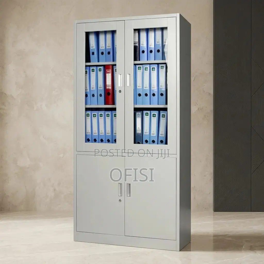 Office Cabinet; 2-door Half Glass Document Cabinet