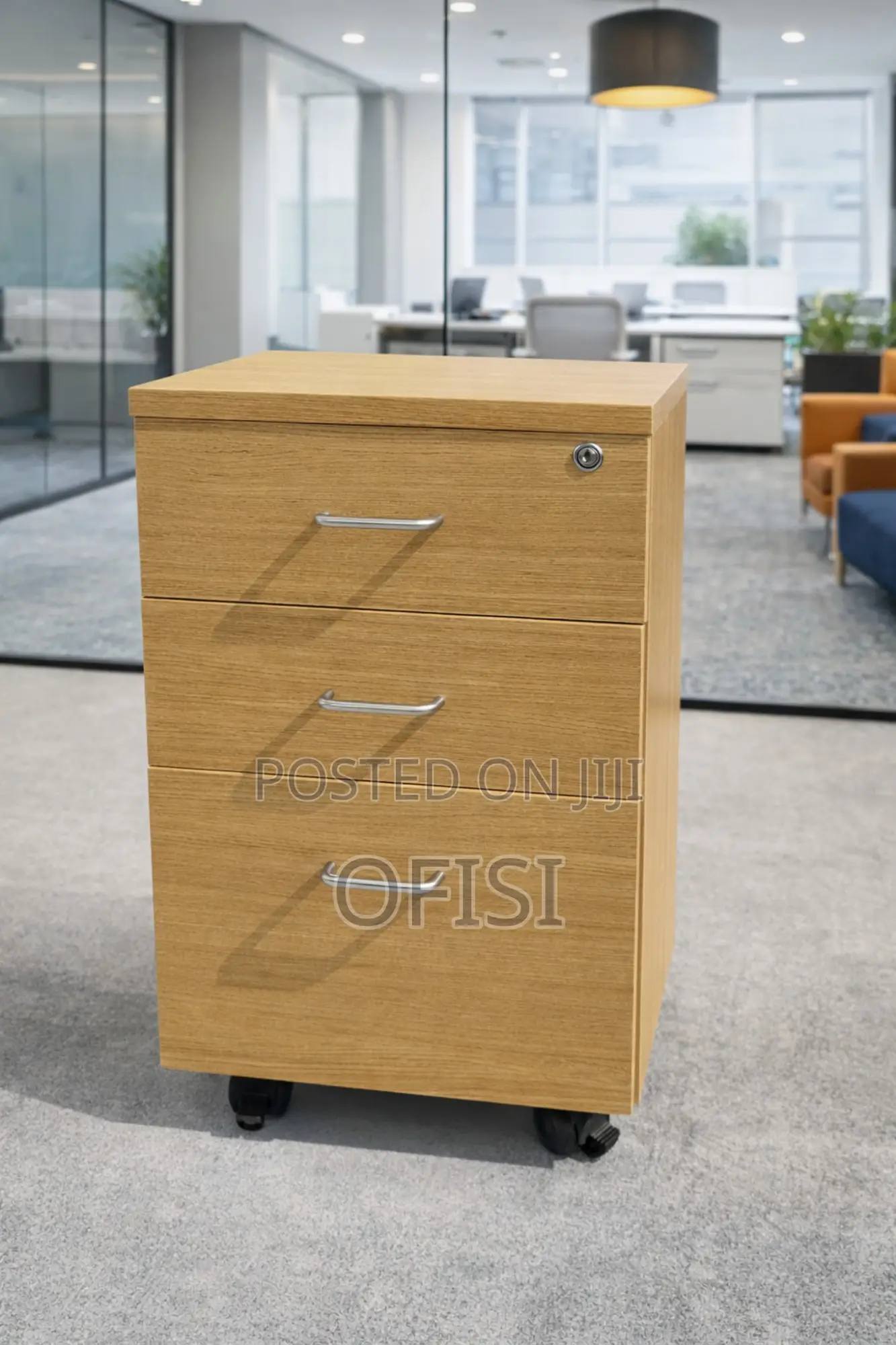 Office Cabinet; 3 Drawer Mobile Pedestal Office Cabinet
