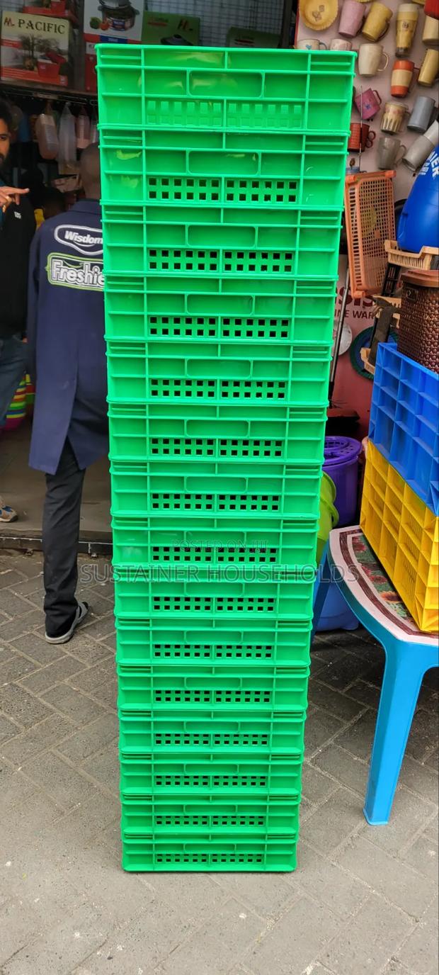 Green Groceries Plastic Crates