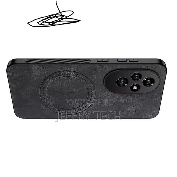 Honor 200 Magnetic Matte Pu Leather Camera Lens Protection Back Case - thumbnail 2