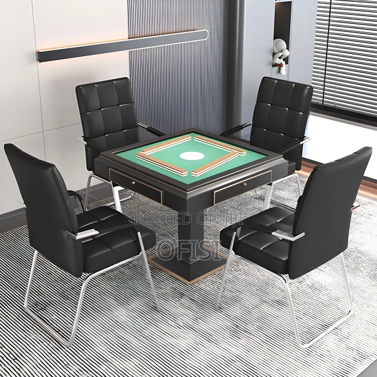 Office Chair; Modern Black Leather Visitor Chair