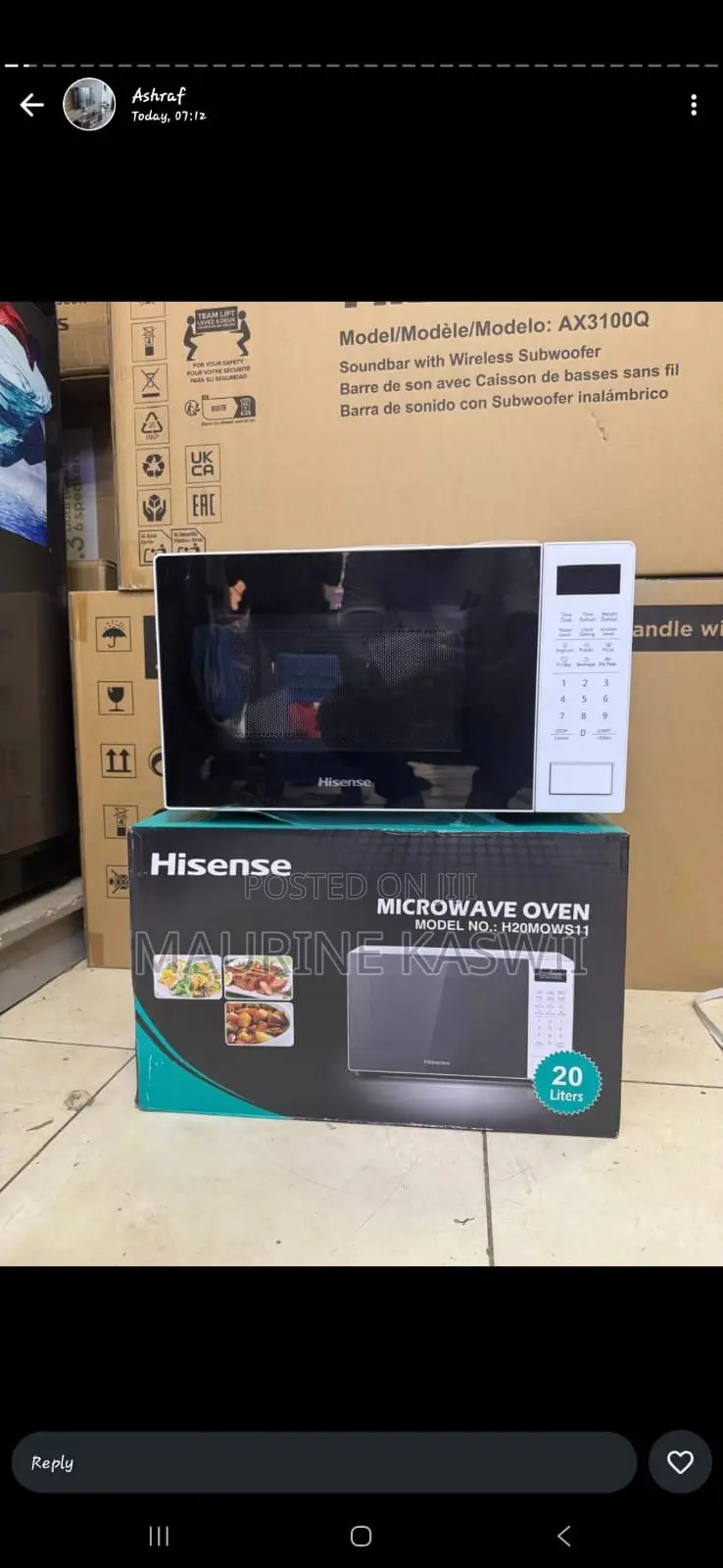 Hisense Microwave 20 Liters -2 Yr Warrabty