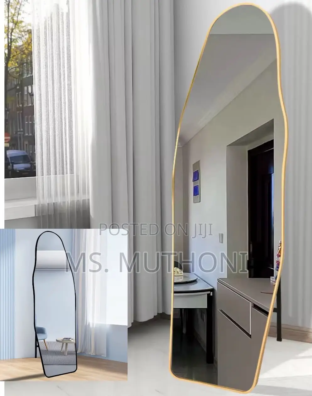 Irregular Modern Floor Mirror (50*150 Cm Unbreakable )