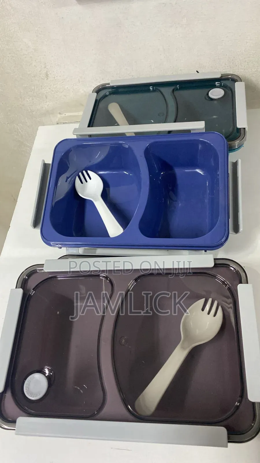 2-Compartment Bento Lunch Box With Spoon - Hk